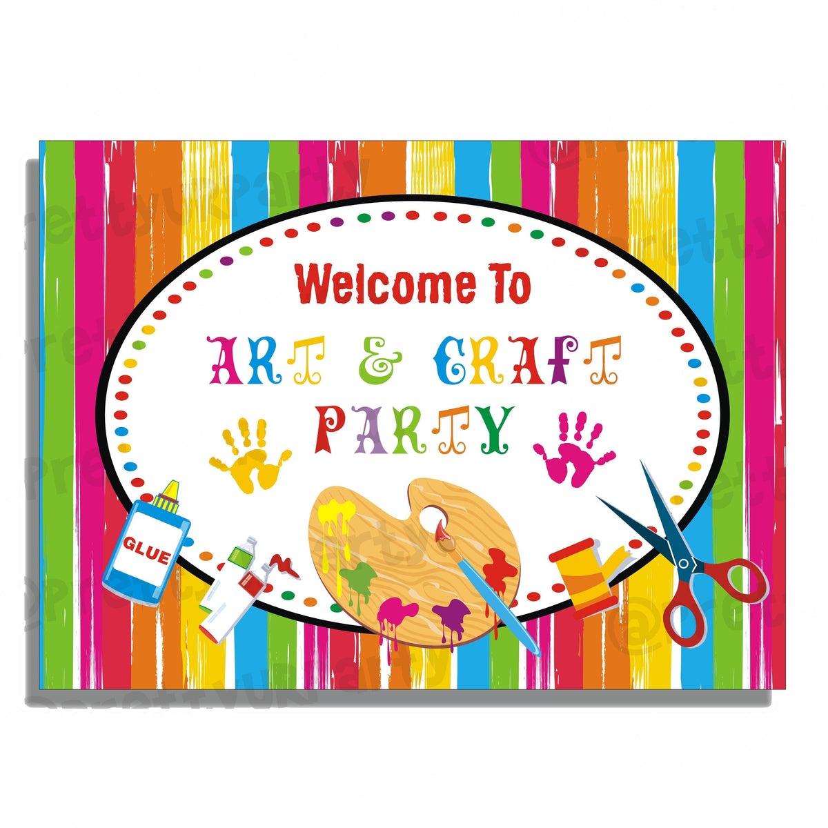 Art & Craft Party Entrance Banner / Door Sign