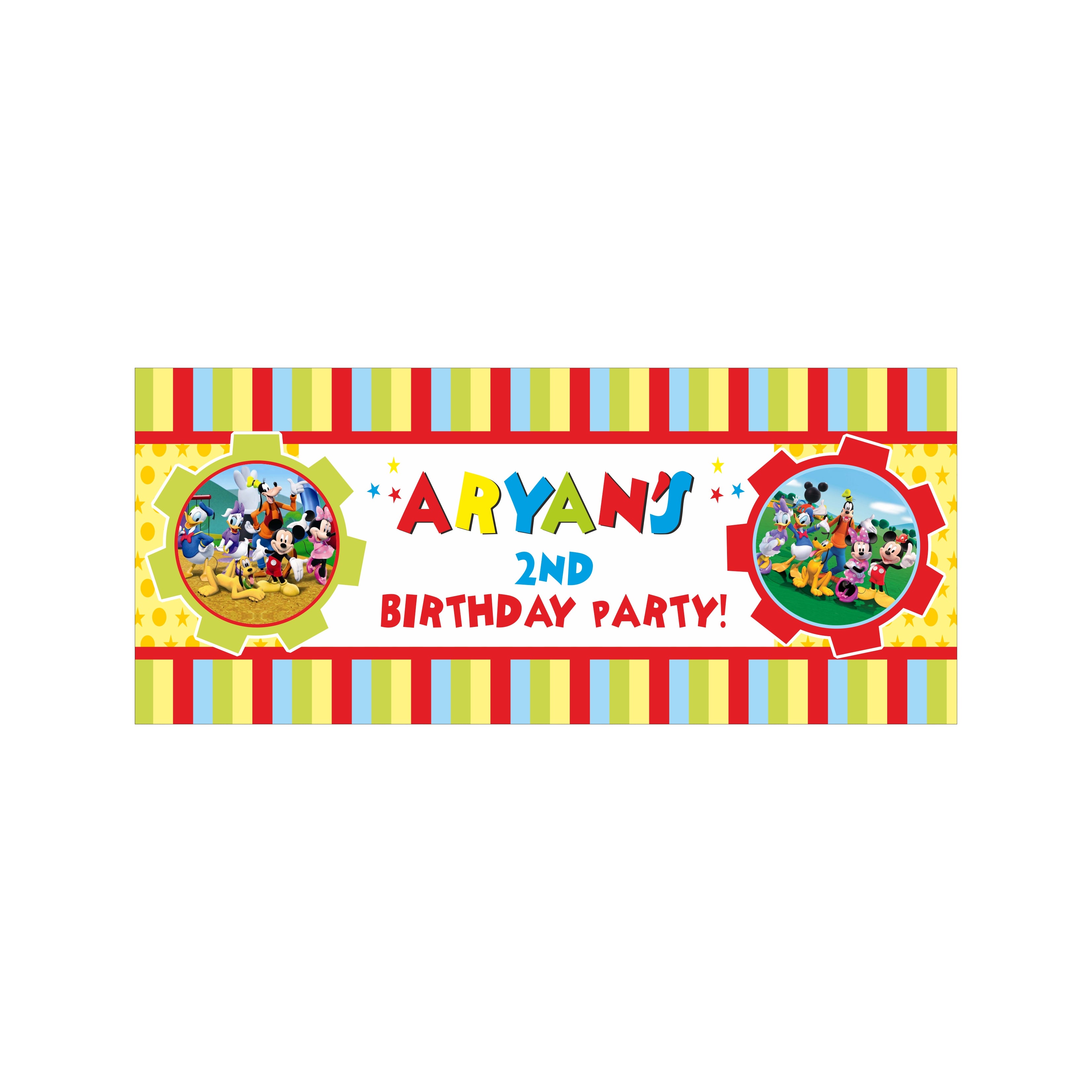 Personalized Mickey Mouse Clubhouse Birthday Banner 30in ALL PARTY SUPPLIES Pretty UR Party
