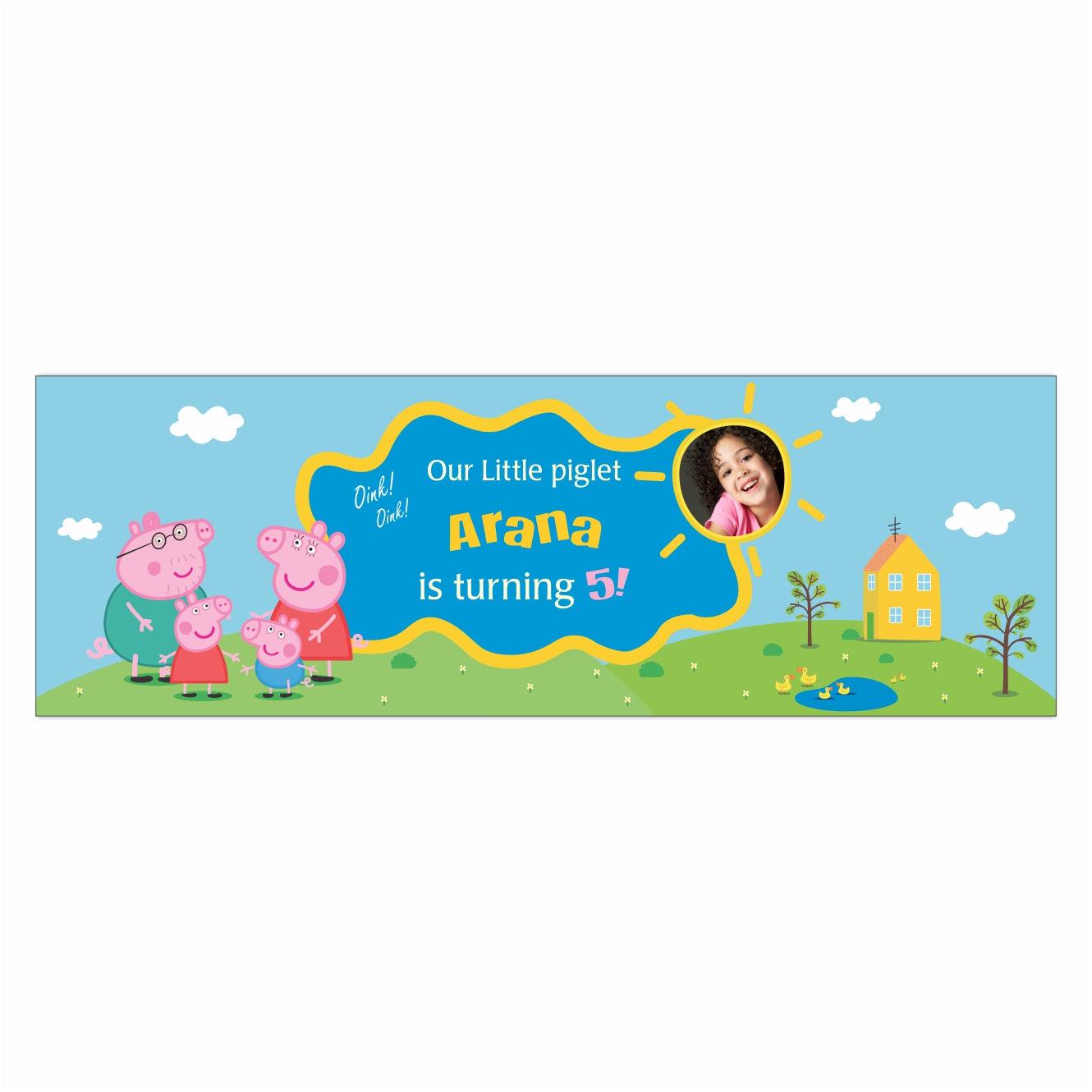 Personalized Peppa Pig Birthday Banner - 13 x 30 inch ALL PARTY SUPPLIES Pretty UR Party