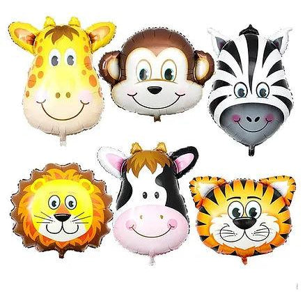 Jungle theme Foil Balloons - Set of 6 BALLOONS PRETTY UR PARTY