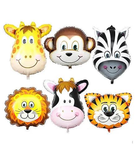 Jungle theme Foil Balloons - Set of 6 BALLOONS PRETTY UR PARTY