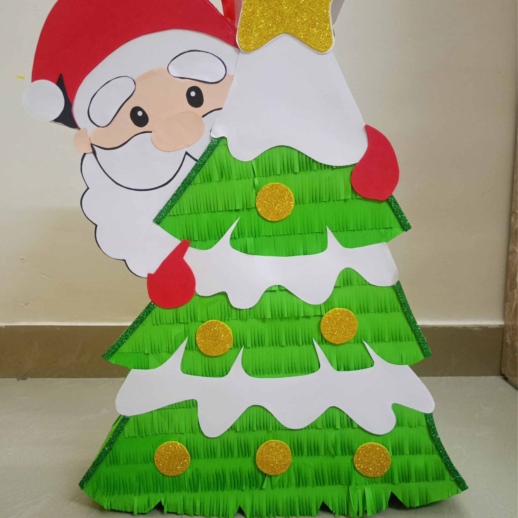 Handcrafted Santa with Christmas Tree Pinata Handcrafted Santa with Christmas Tree Pinata