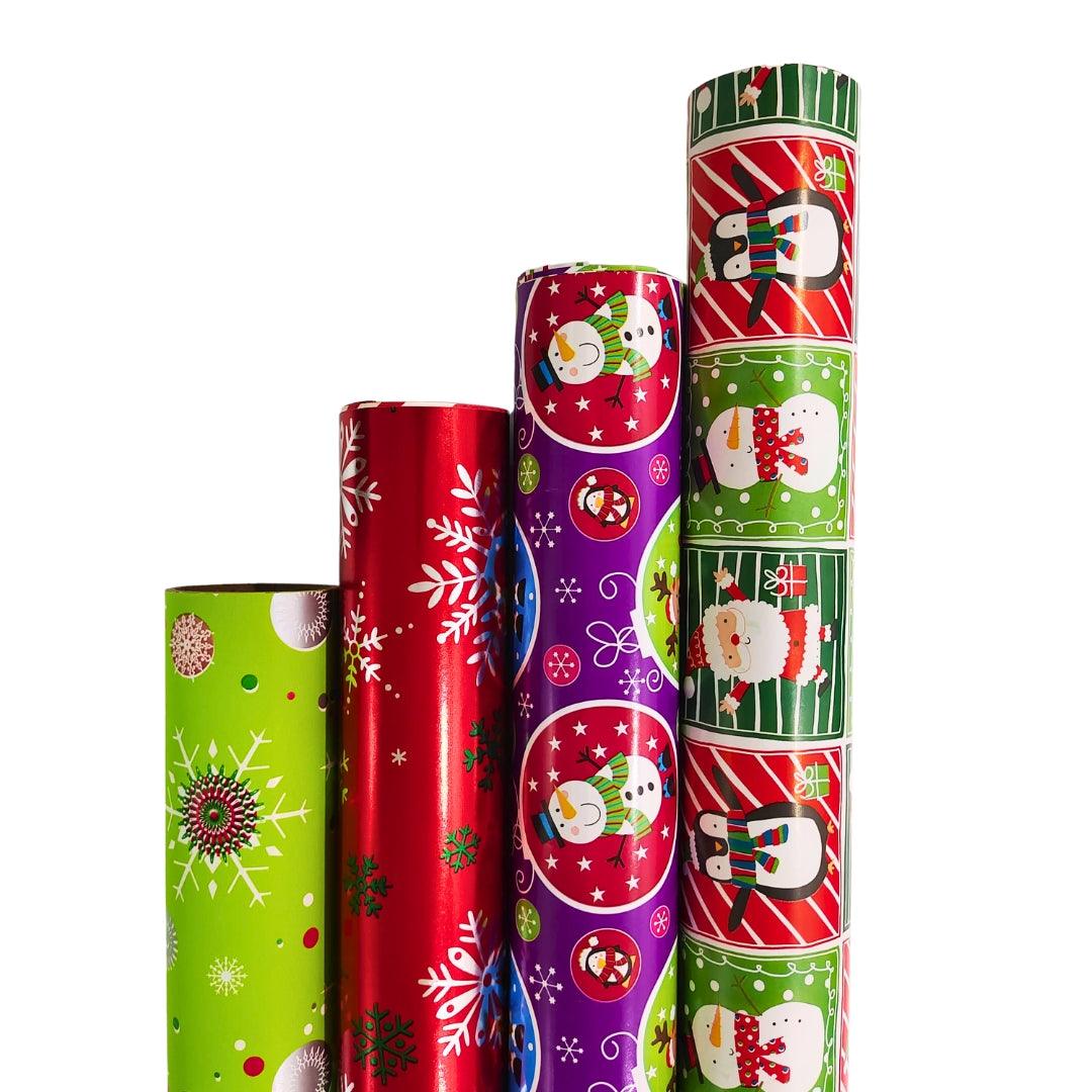 Double sided Christmas Wrapping Paper - Pack of 8 RETURN GIFTS Pretty UR Party