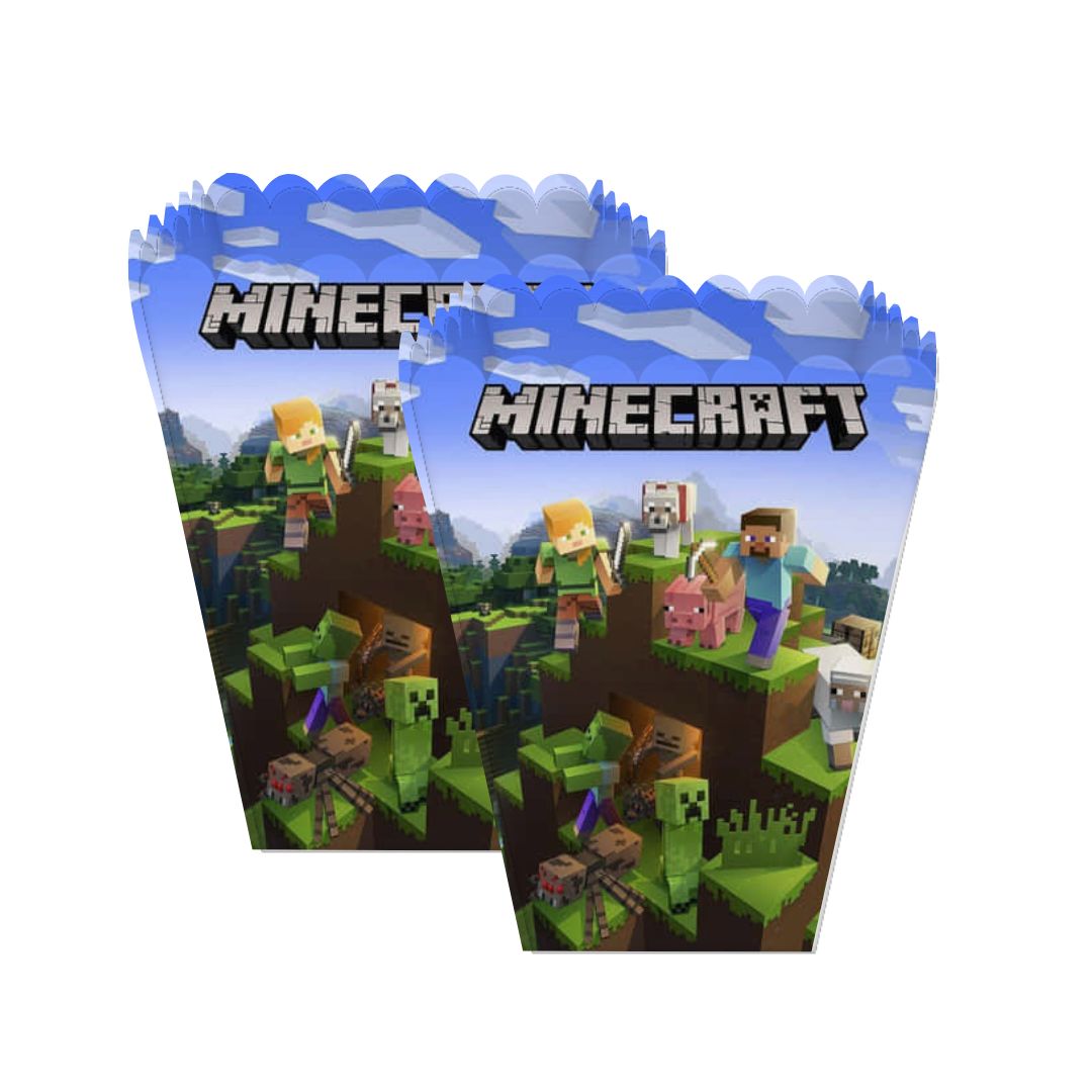 Minecraft Popcorn Box - Pack of 10 ACCESSORIES Pretty UR Party