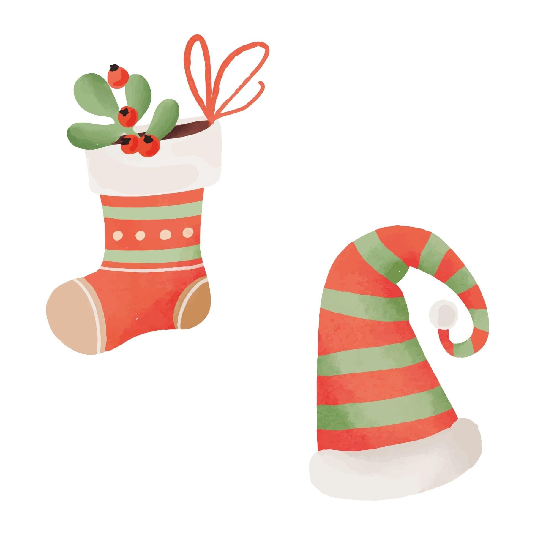 Watercolour Christmas Theme Paper Cutouts for Homes, Parties, Window Display, Retail Decor - Pack of 10 DECORATIONS Pretty UR Party