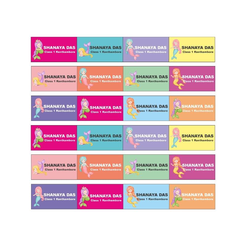 Mermaid waterproof labels PERSONALISED PRETTY UR PARTY