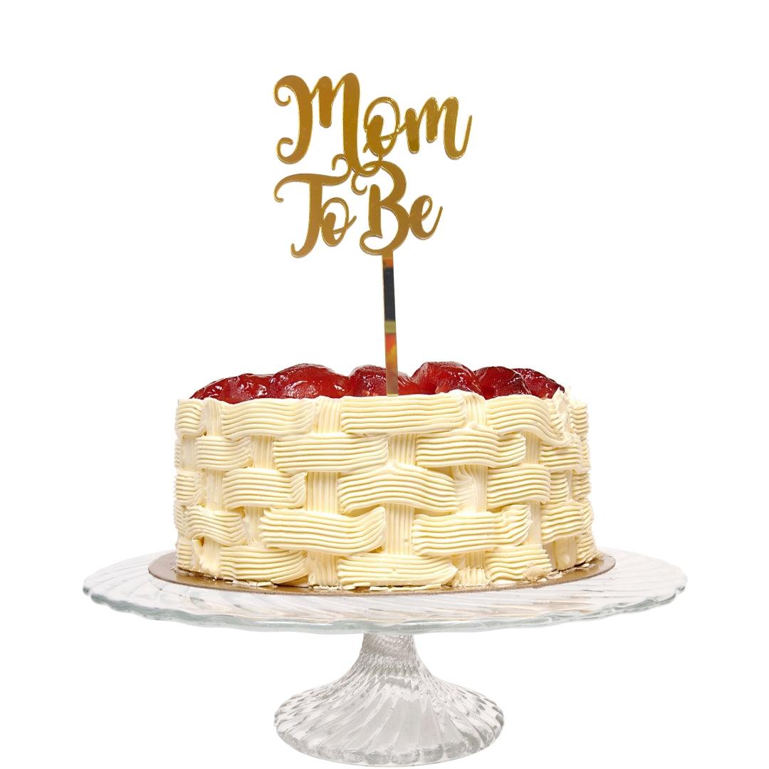Mom to Be Cake Topper - Acrylic Gold ALL PARTY SUPPLIES Pretty UR Party