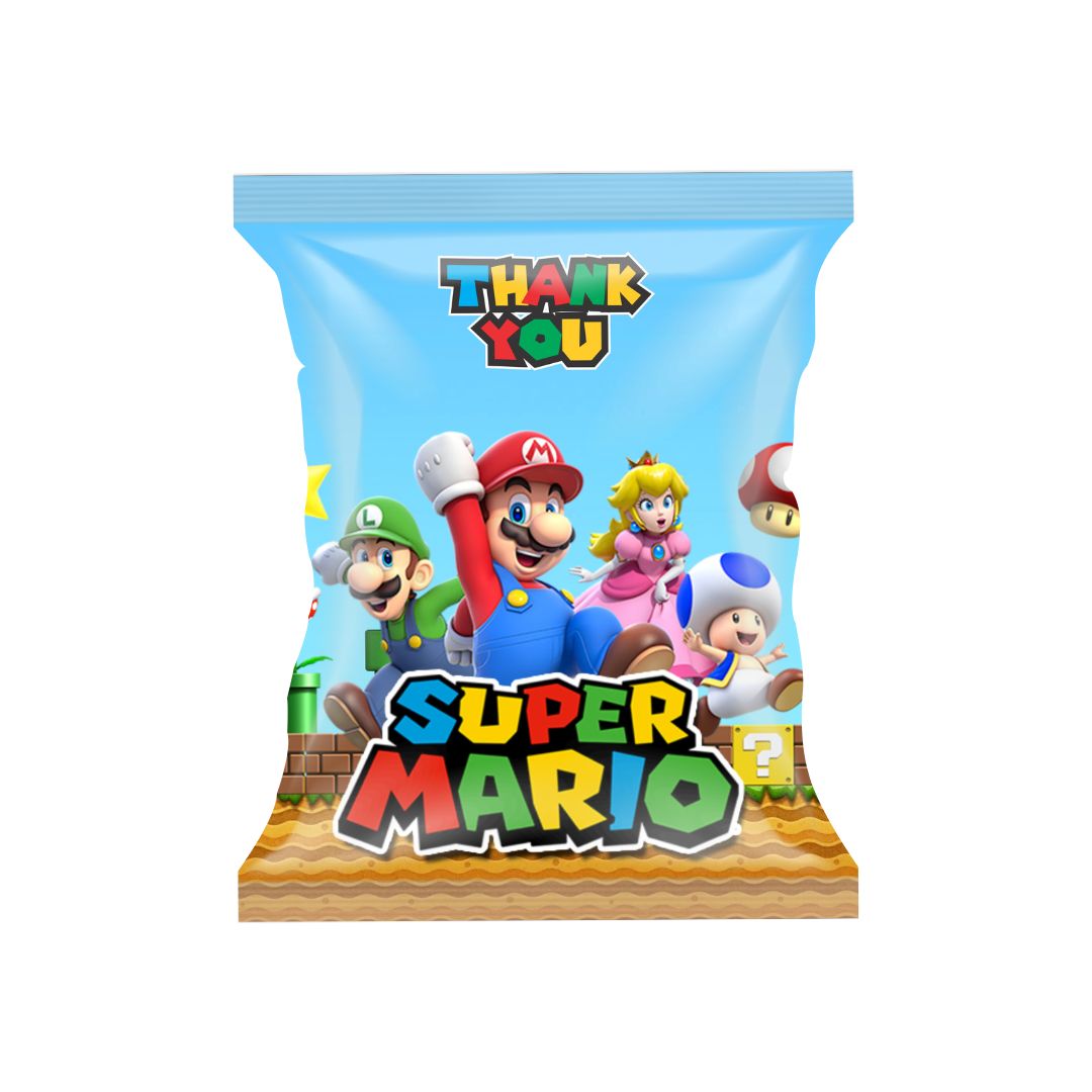 Mario theme Chip Bag TABLEWARE PRETTY UR PARTY