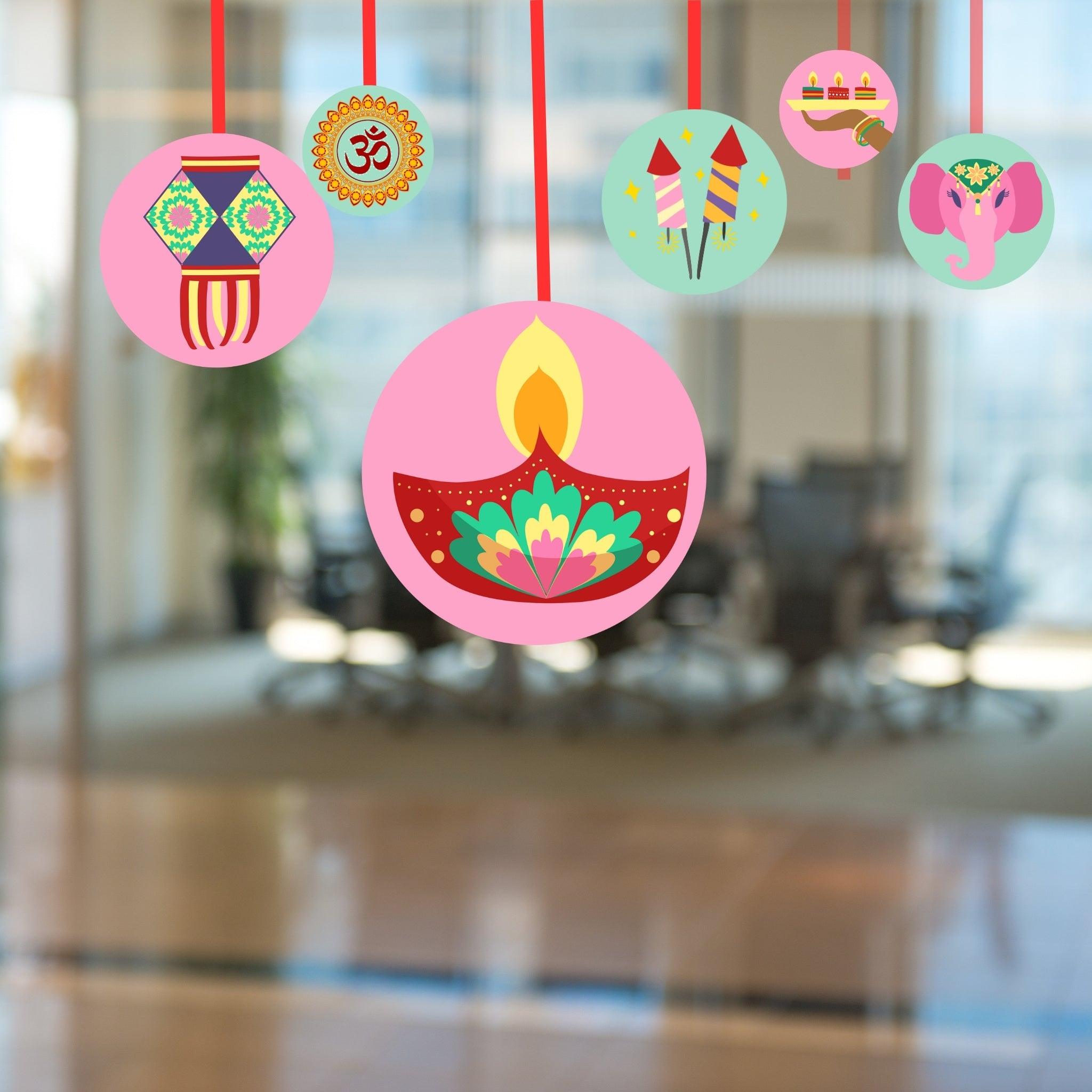 Diwali Hanging Danglers Round - Pack of 6 DECORATIONS PRETTY UR PARTY
