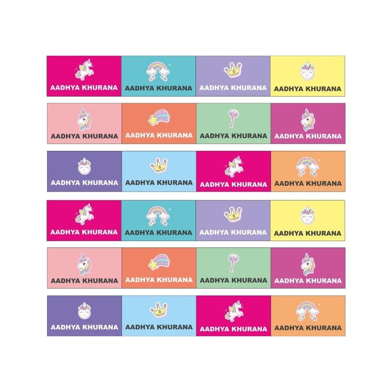 Unicorn waterproof labels PERSONALISED PRETTY UR PARTY