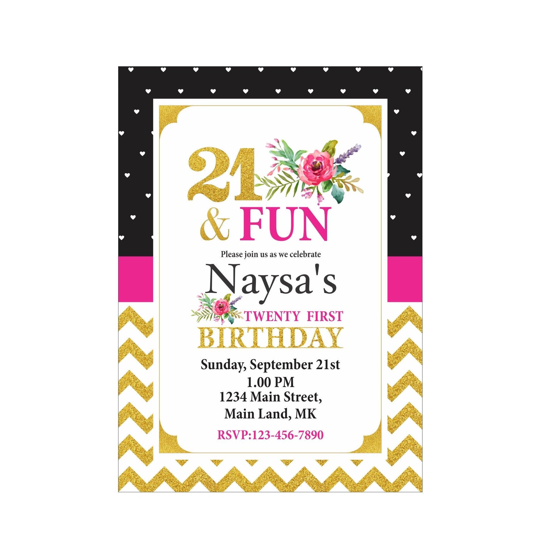 21st Birthday Theme E-Invitations ALL PARTY SUPPLIES Pretty UR Party