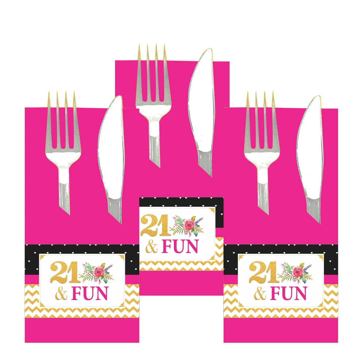 21st Birthday Theme Napkin Rings