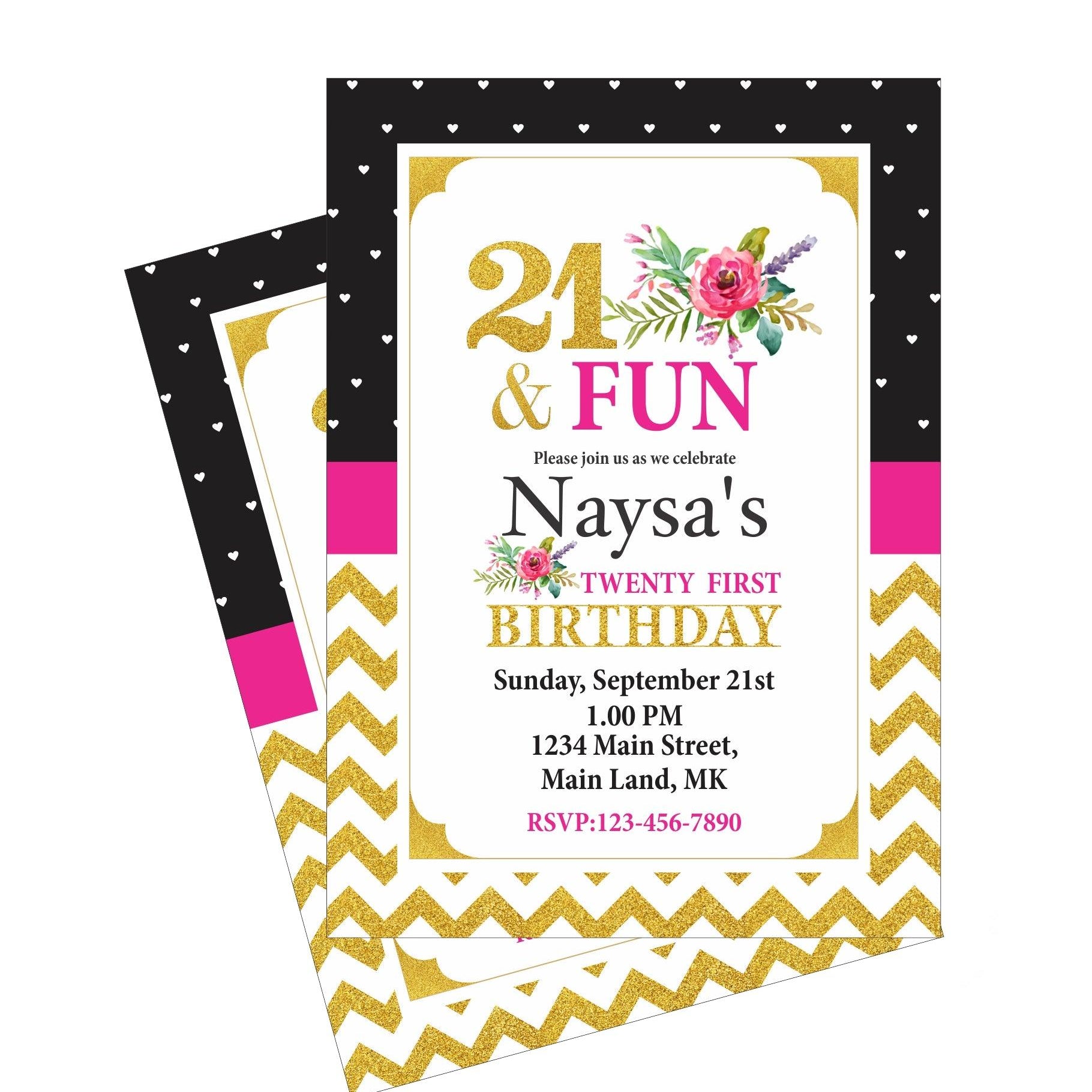 21st Birthday Theme E-Invitations ALL PARTY SUPPLIES Pretty UR Party