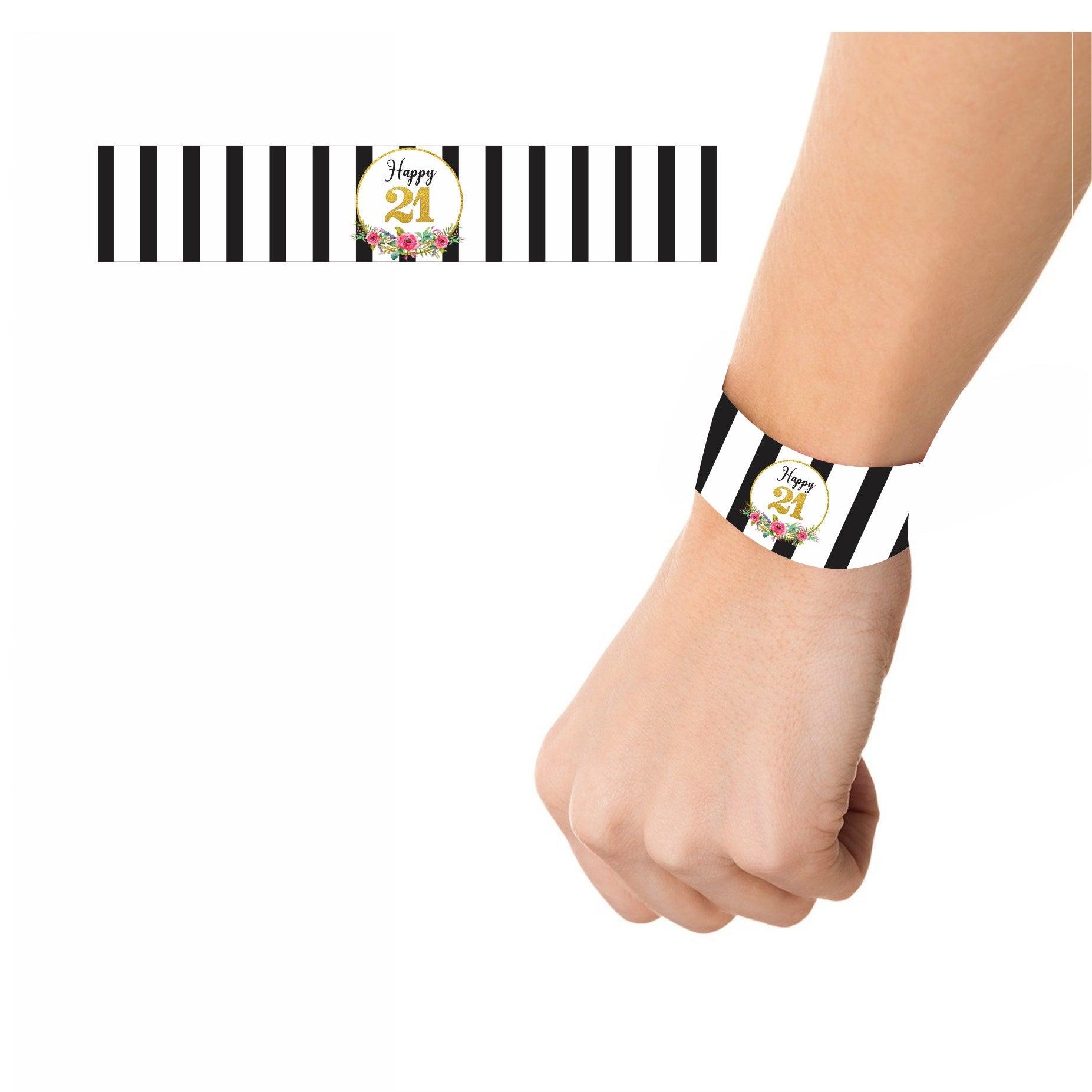 21st Birthday Theme Wrist Bands - Pack of 10 THEME PARTIES Pretty UR Party