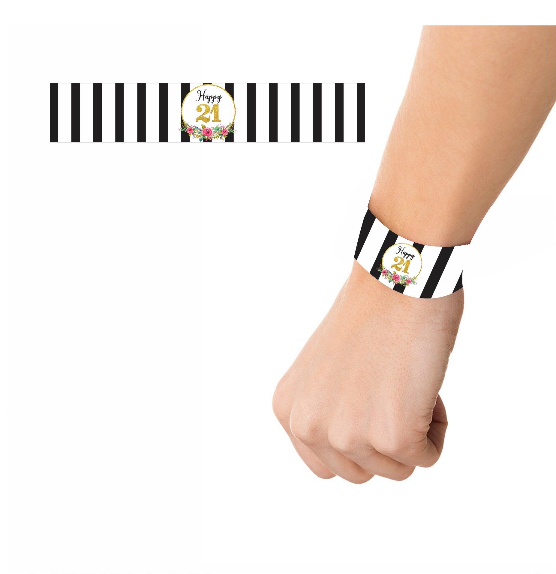 21st Birthday Theme Wrist Bands - Pack of 10 THEME PARTIES Pretty UR Party