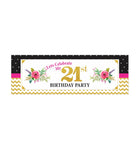Personalized 21st Birthday Theme Banner 30in ALL PARTY SUPPLIES Pretty UR Party