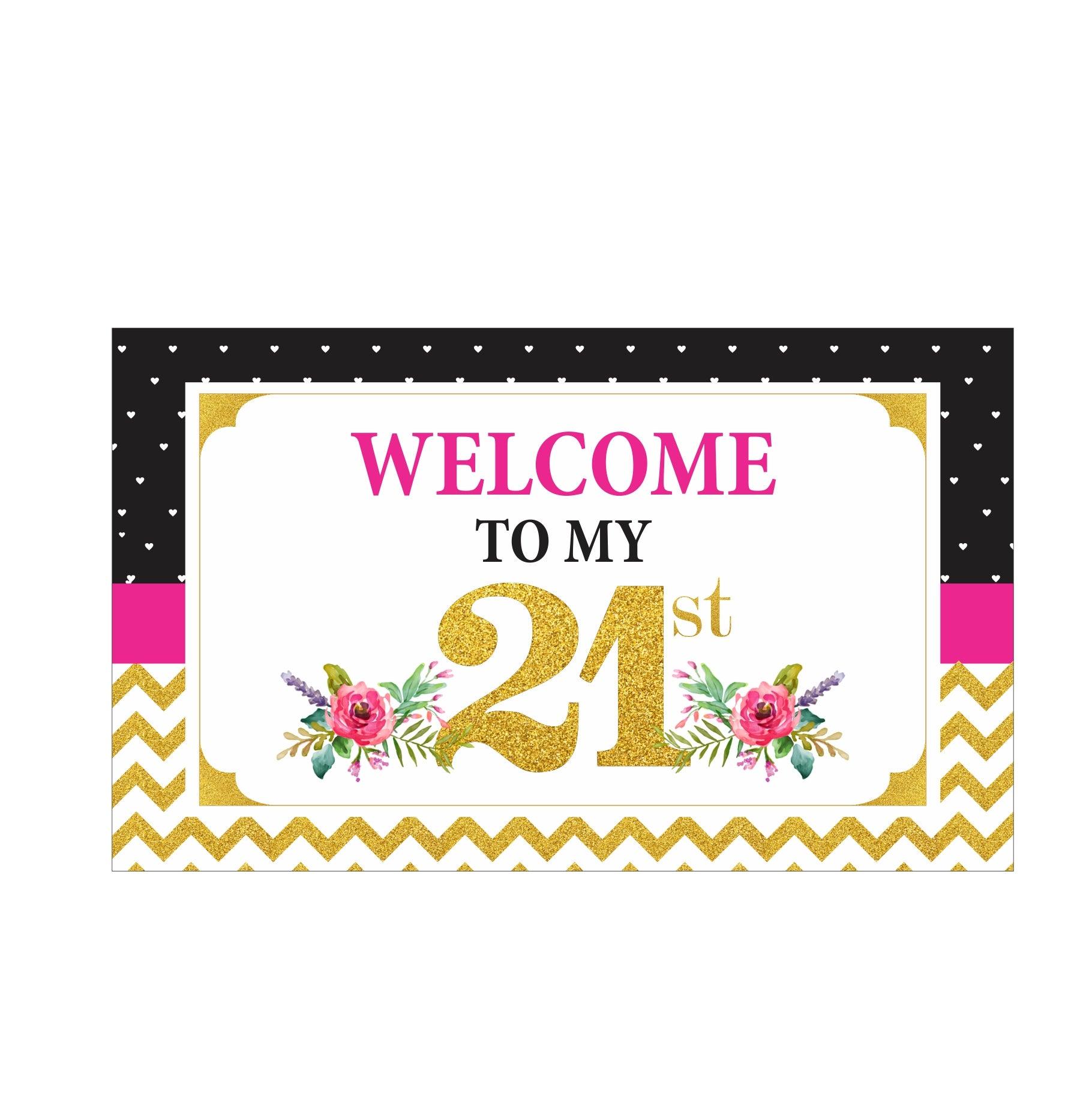 21st Birthday Theme Entrance Banner / Door Sign THEME PARTIES Pretty UR Party