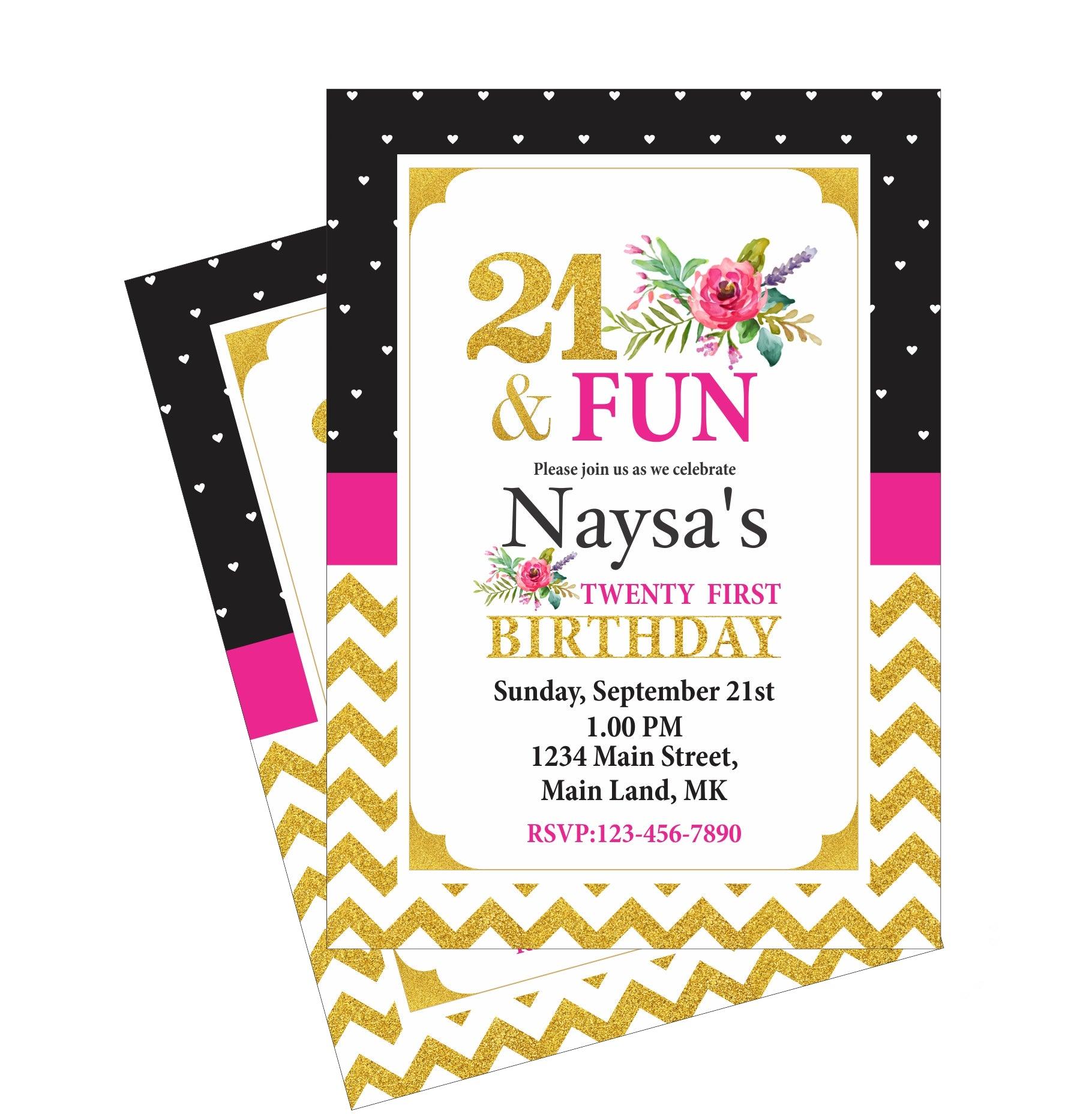 21st Birthday Theme Invitations ALL PARTY SUPPLIES Pretty UR Party