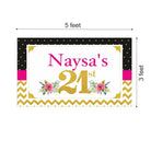 21st Birthday Theme Backdrop PERSONALISED Pretty UR Party