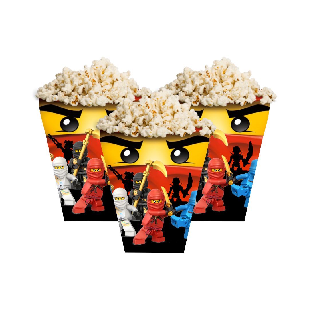 Ninjago Popcorn Box - Pack of 10 TABLEWARE Pretty UR Party