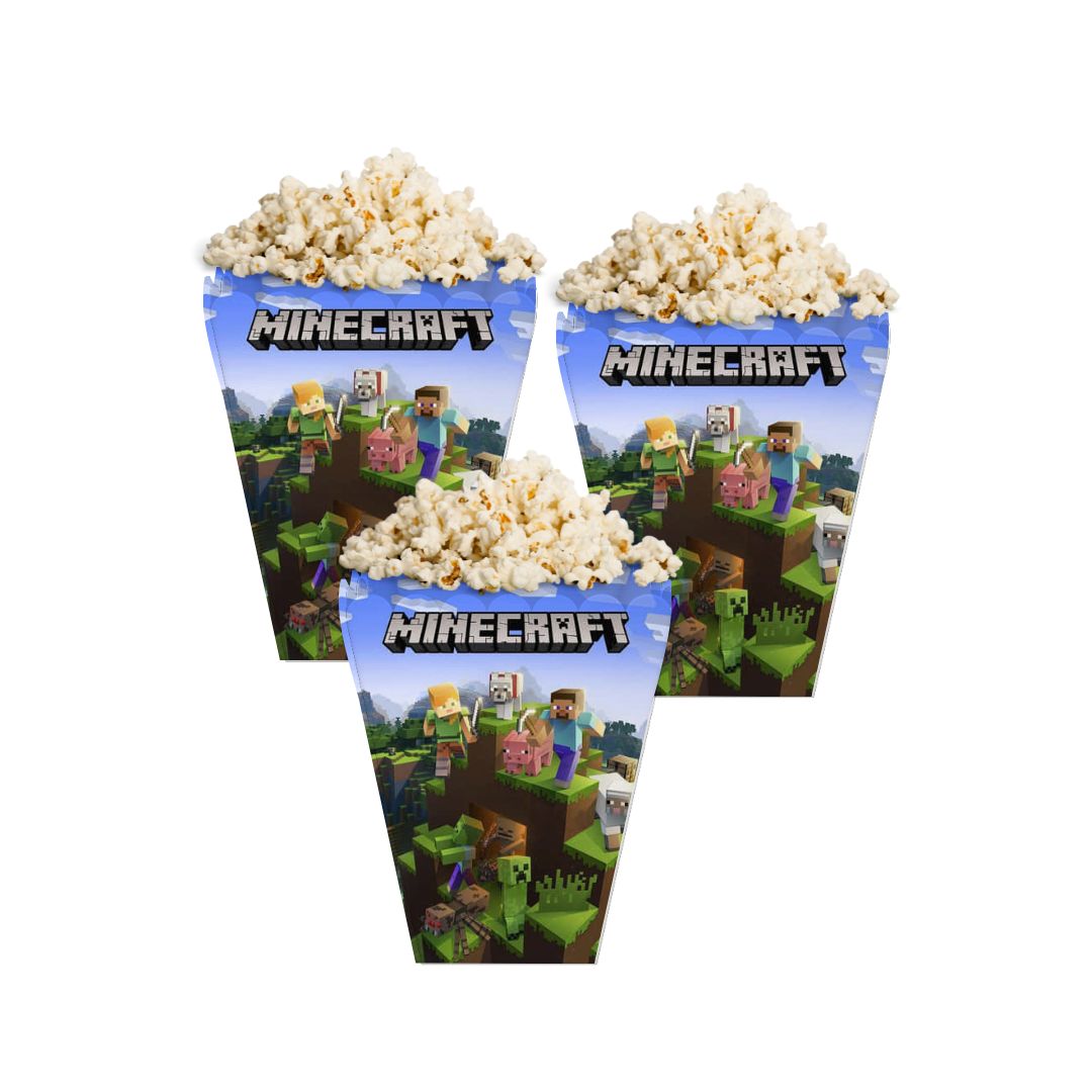 Minecraft Popcorn Box - Pack of 10 ACCESSORIES Pretty UR Party