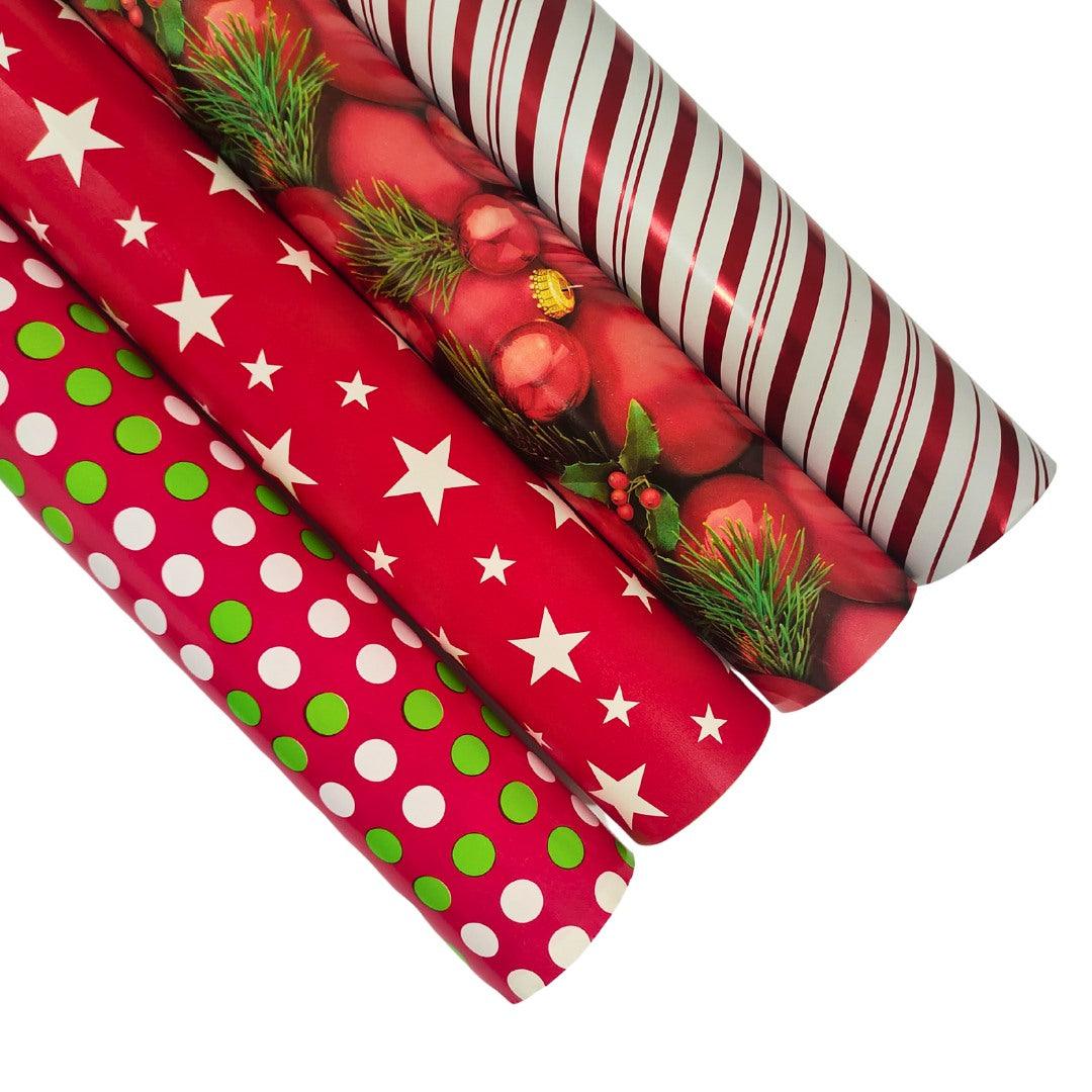 Christmas Wrapping Paper Single Sided- Pack of 8 RETURN GIFTS Pretty UR Party