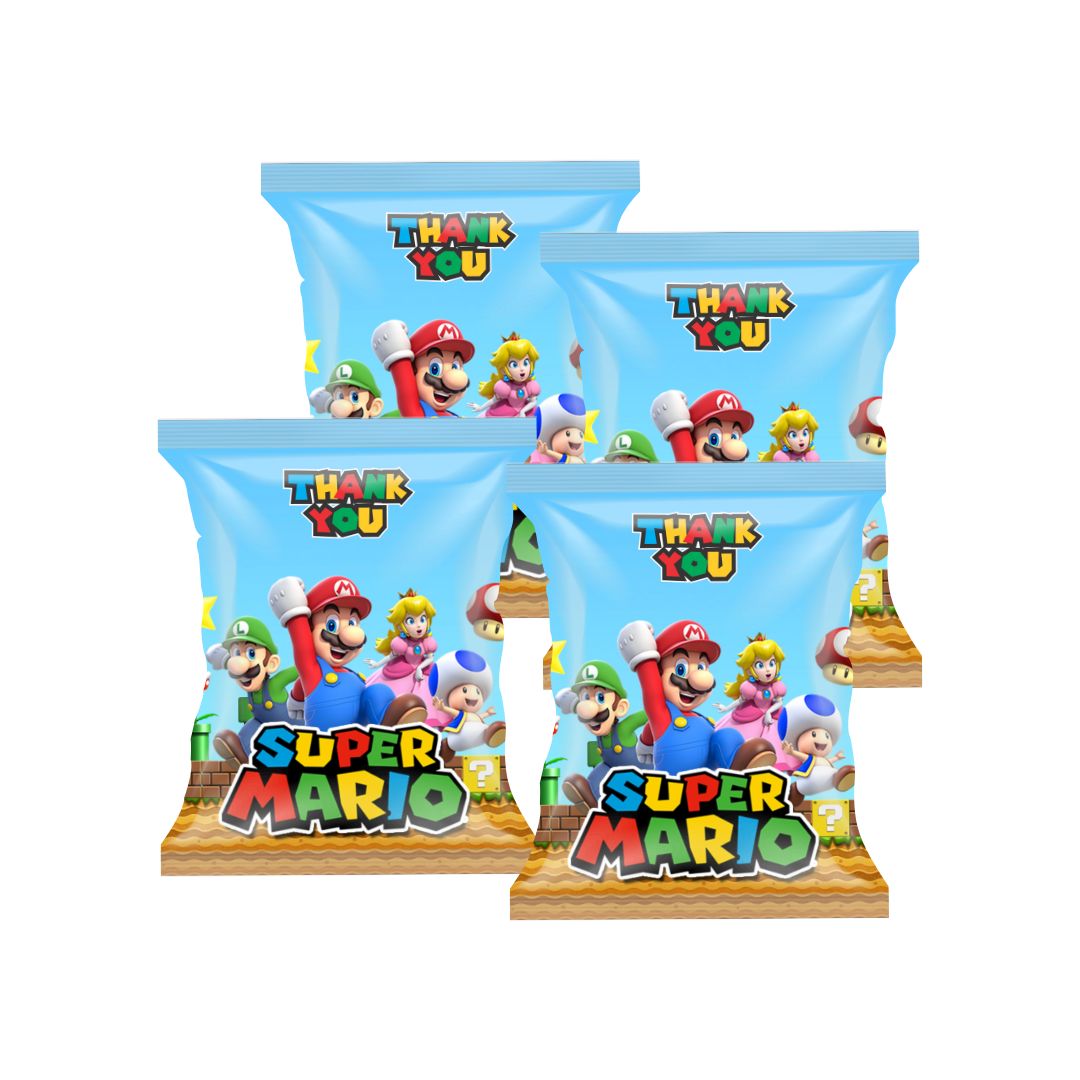 Mario theme Chip Bag TABLEWARE PRETTY UR PARTY