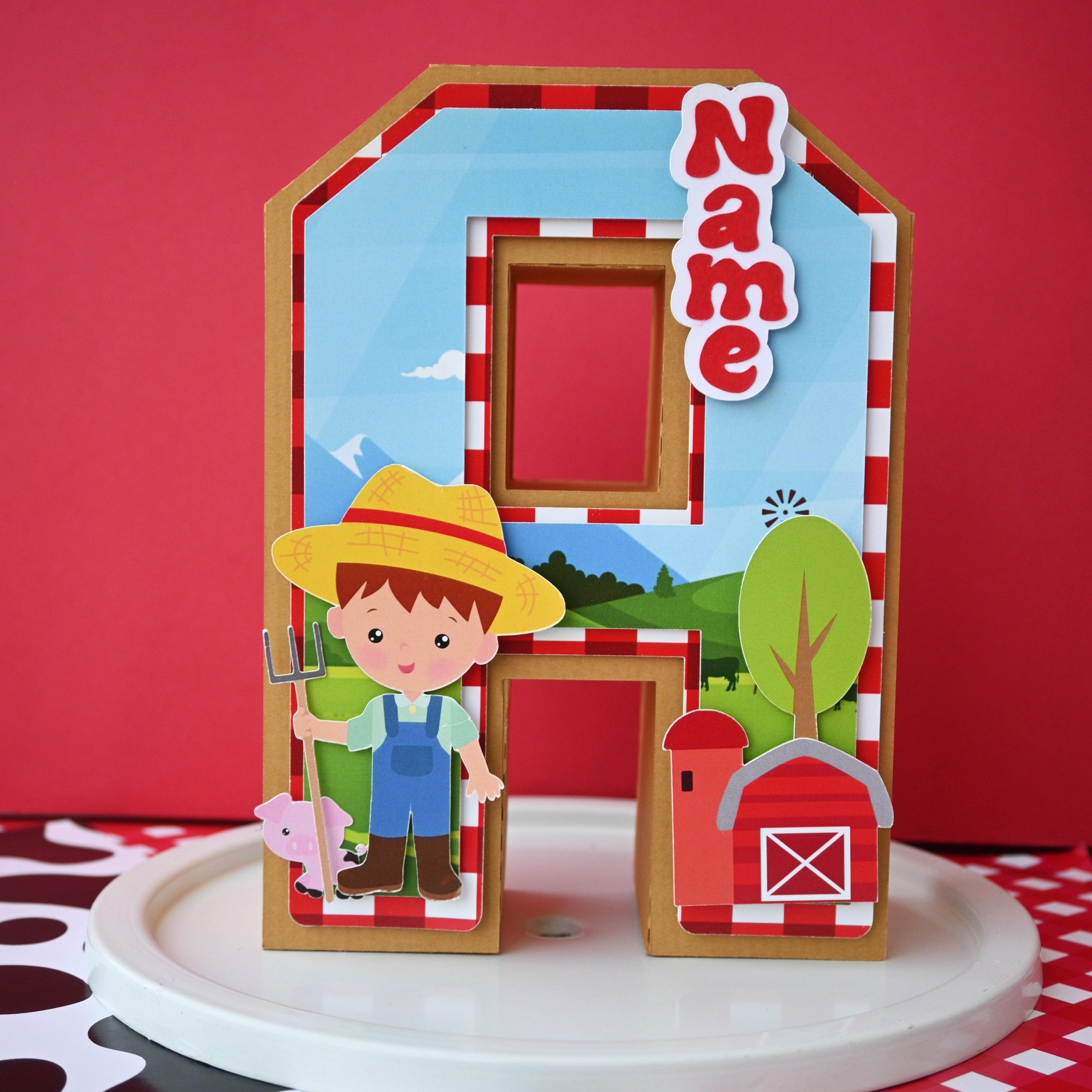Barnyard 3D Letter / Number HANDCRAFTED PRETTY UR PARTY