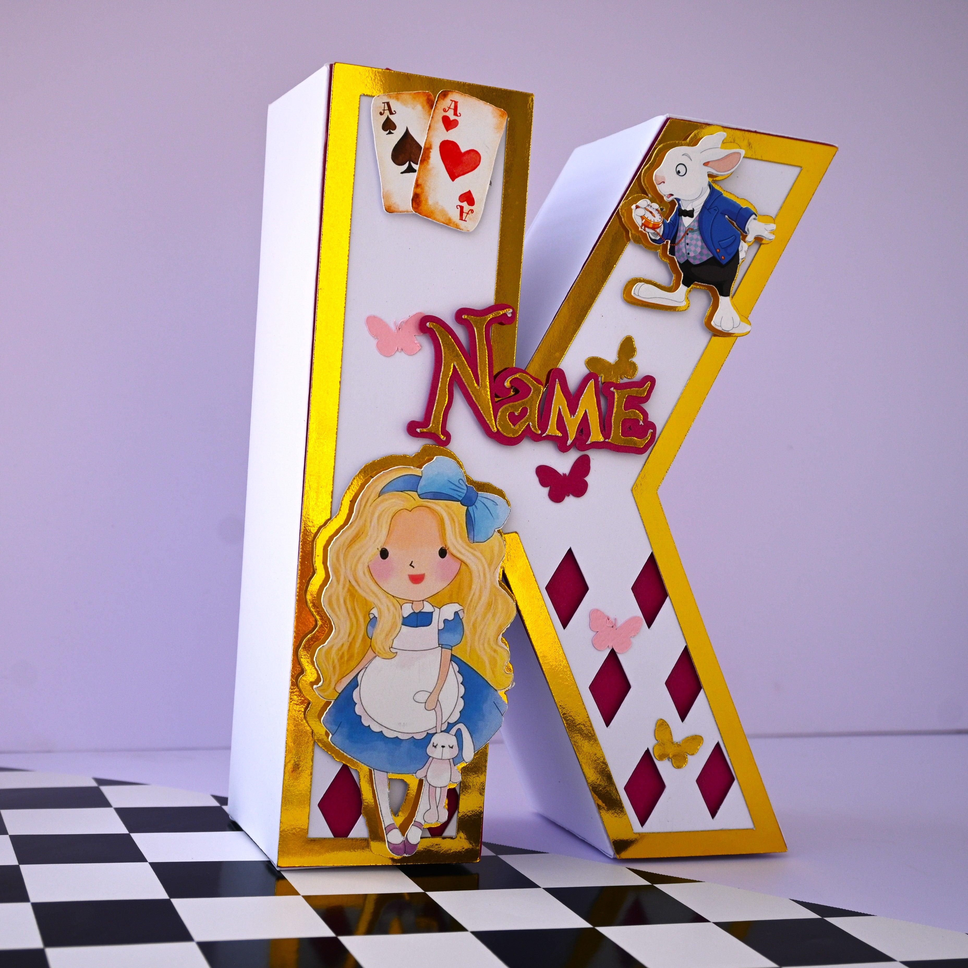 Alice in Wonderland 3D Letter / Number HANDCRAFTED PRETTY UR PARTY