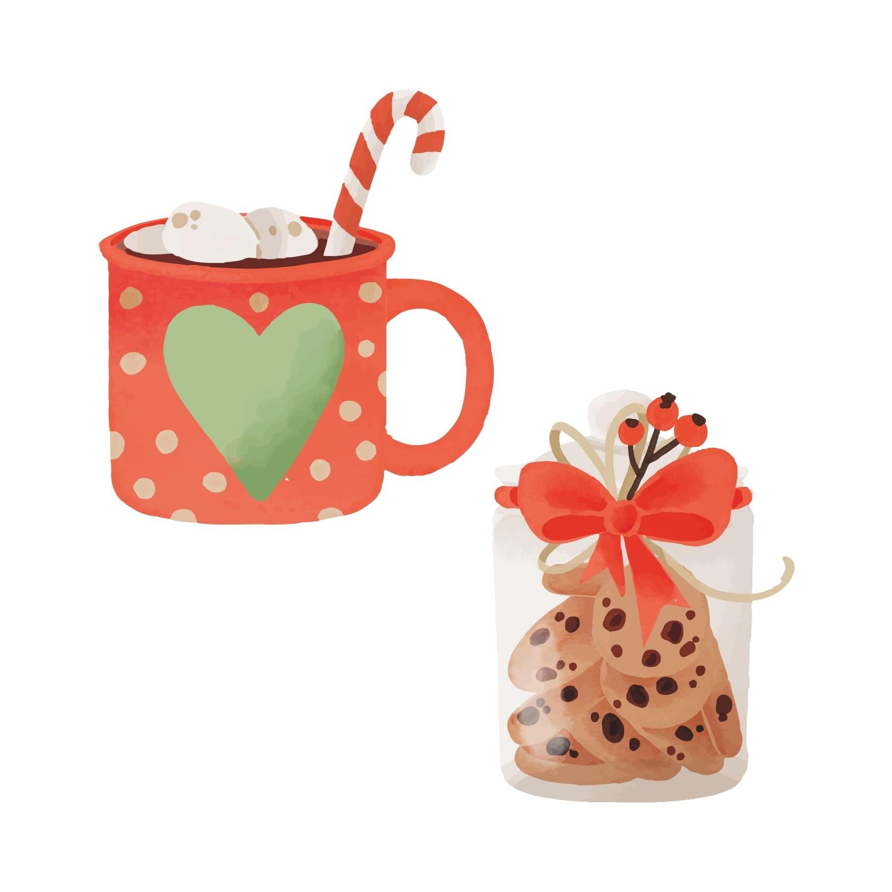 Watercolour Christmas Theme Paper Cutouts for Homes, Parties, Window Display, Retail Decor - Pack of 10 DECORATIONS Pretty UR Party