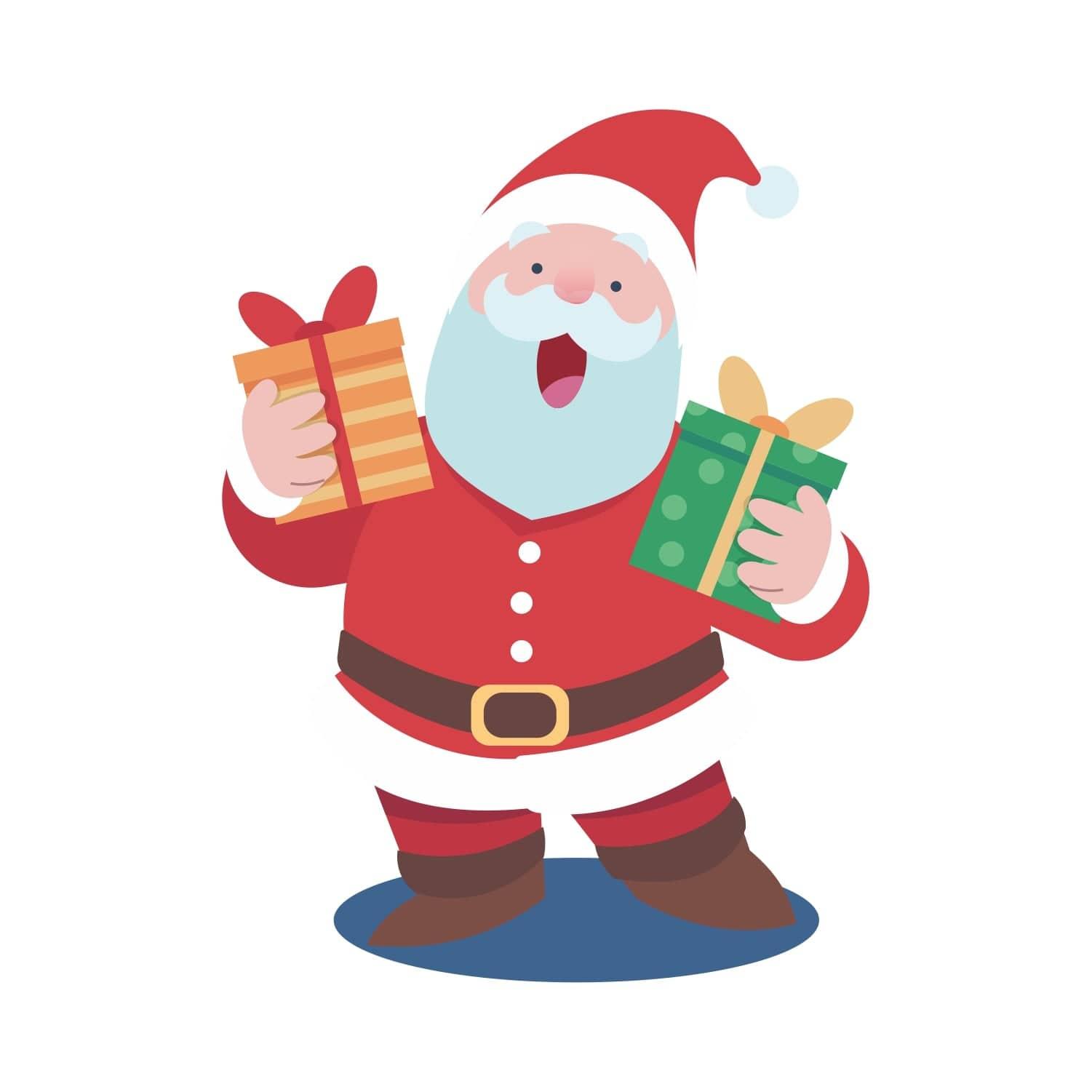 Santa Claus Theme Paper Cutouts for Homes, Parties, Window Display, Retail Decor - Pack of 10 DECORATIONS Pretty UR Party