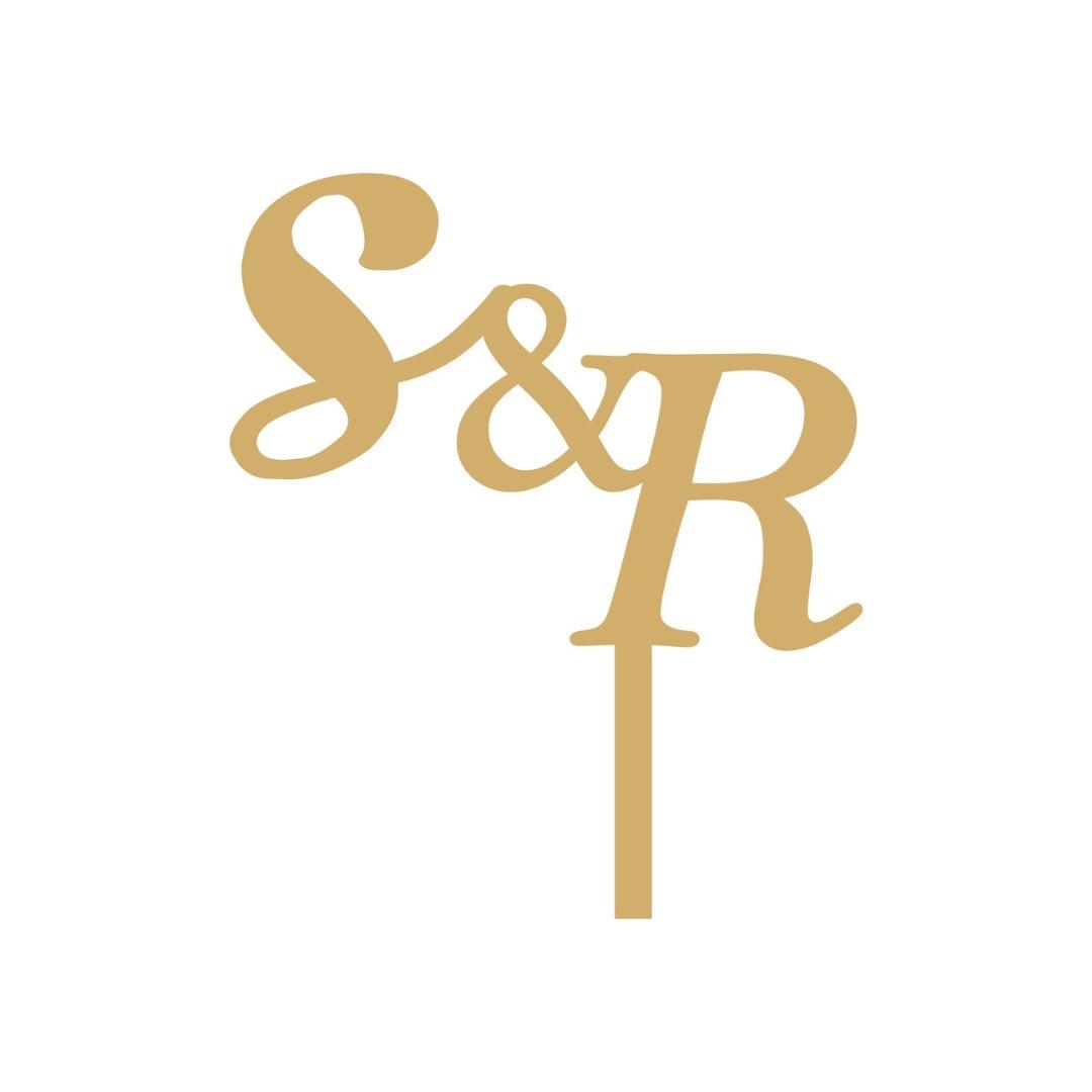 Initials Cake Topper HANDCRAFTED Pretty UR Party