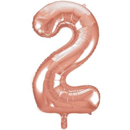 2 Number Foil Balloon ALL PARTY SUPPLIES Pretty UR Party 16 inch Rose Gold