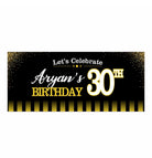 Personalized Gold and Black 30th Birthday Theme Banner 30in ALL PARTY SUPPLIES Pretty UR Party