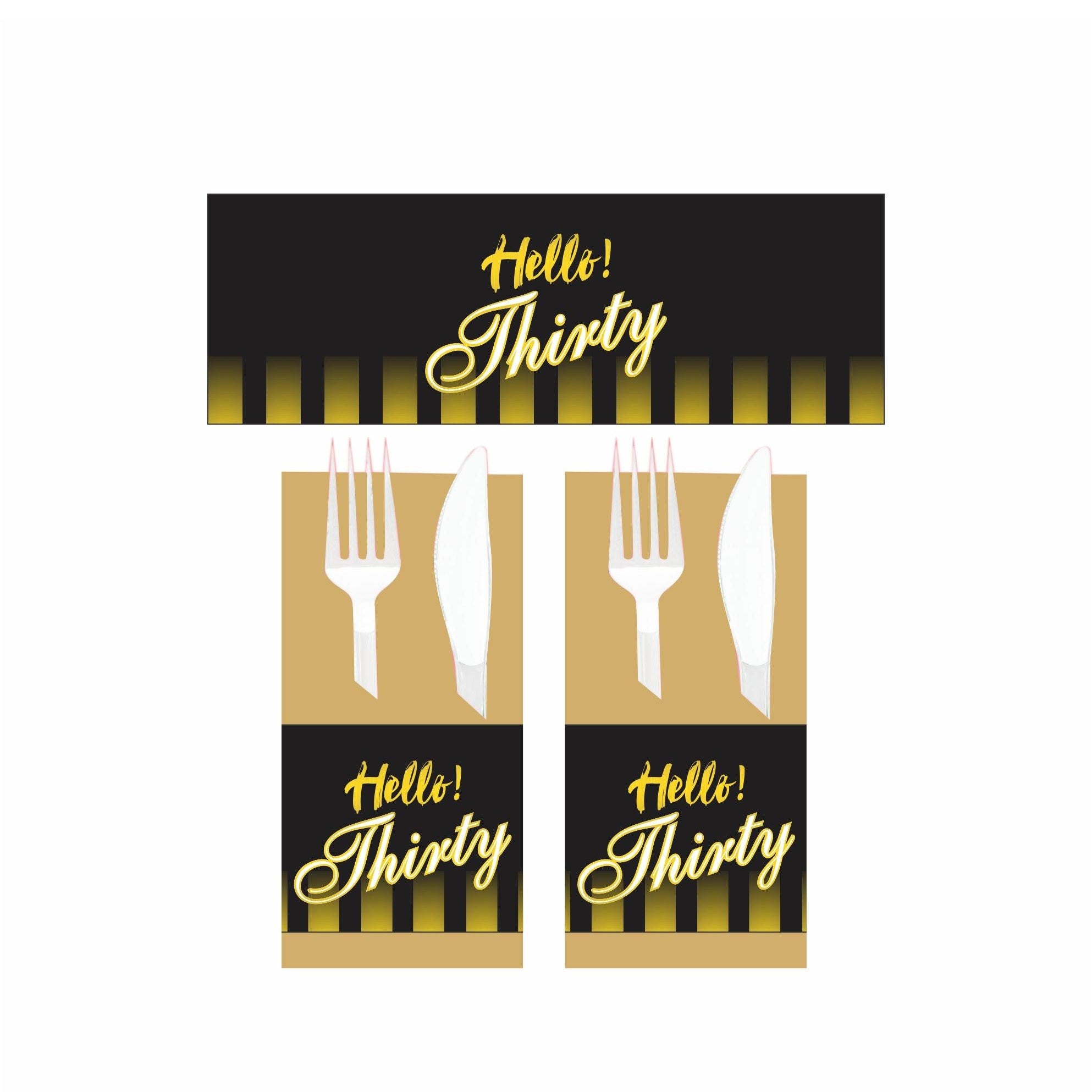 Gold and Black 30th Birthday Theme Napkin Rings THEME PARTIES Pretty UR Party