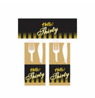Gold and Black 30th Birthday Theme Napkin Rings THEME PARTIES Pretty UR Party