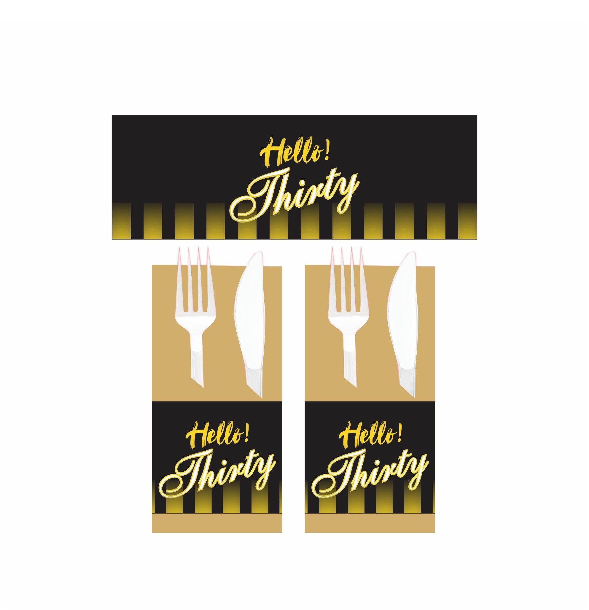 Gold and Black 30th Birthday Theme Napkin Rings THEME PARTIES Pretty UR Party