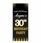 Gold and Black 30th Birthday Theme Door Banner THEME PARTIES Pretty UR Party