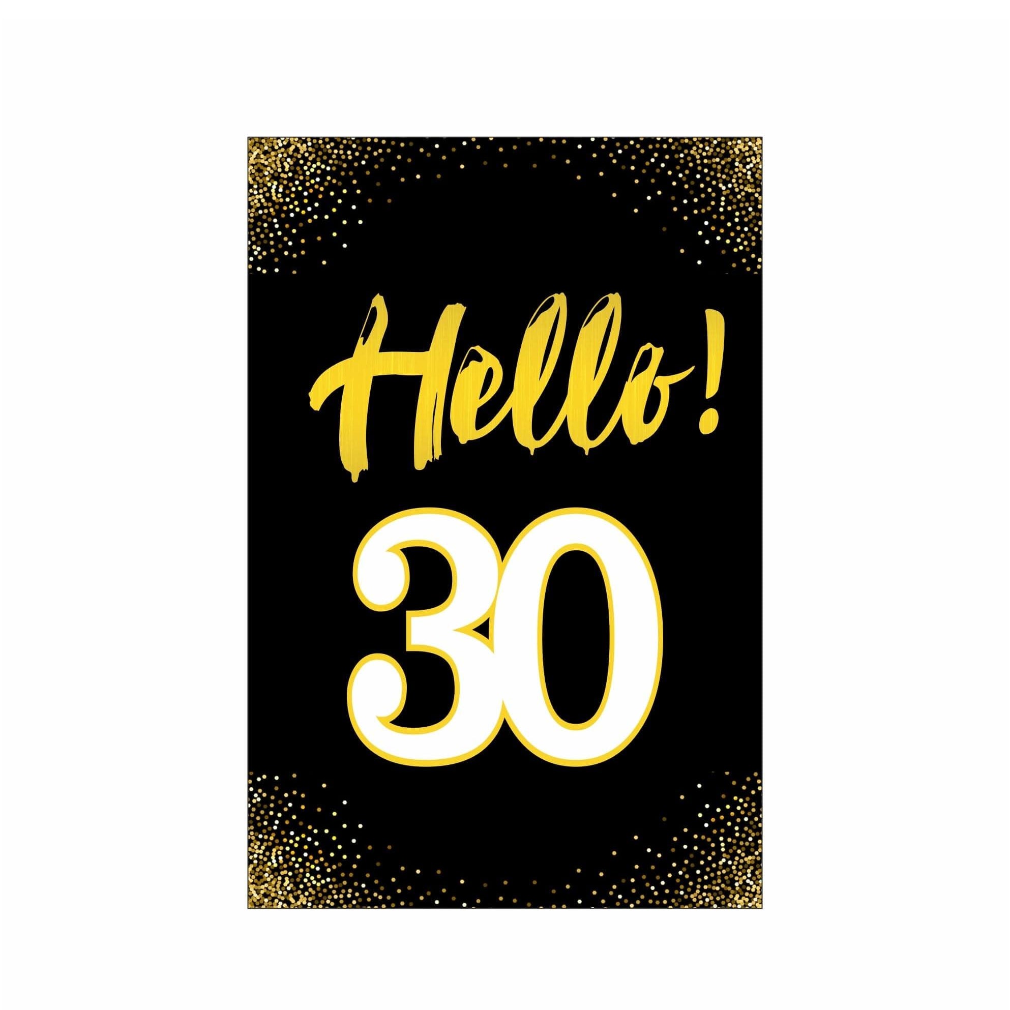 Gold and Black 30th Birthday Poster 01 THEME PARTIES Pretty UR Party