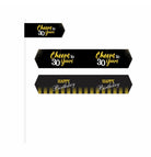 Gold and Black 30th Birthday Theme Drink Straws THEME PARTIES Pretty UR Party