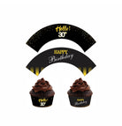 Gold and Black 30th Birthday Theme Cupcake Wrappers THEME PARTIES Pretty UR Party