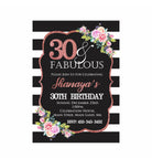 Pink and Black 30th Birthday Theme E-Invitations ALL PARTY SUPPLIES Pretty UR Party