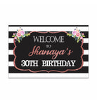 Pink and Black 30th Birthday Theme Entrance Banner / Door Sign THEME PARTIES Pretty UR Party