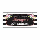 Personalized Pink and Black 30th Birthday Theme Banner 30in ALL PARTY SUPPLIES Pretty UR Party