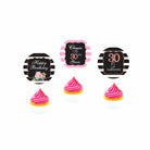 Pink and Black 30th Birthday Theme Cupcake / Food Toppers THEME PARTIES Pretty UR Party