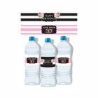 Pink and Black 30th Birthday Theme Water Bottle Labels THEME PARTIES Pretty UR Party