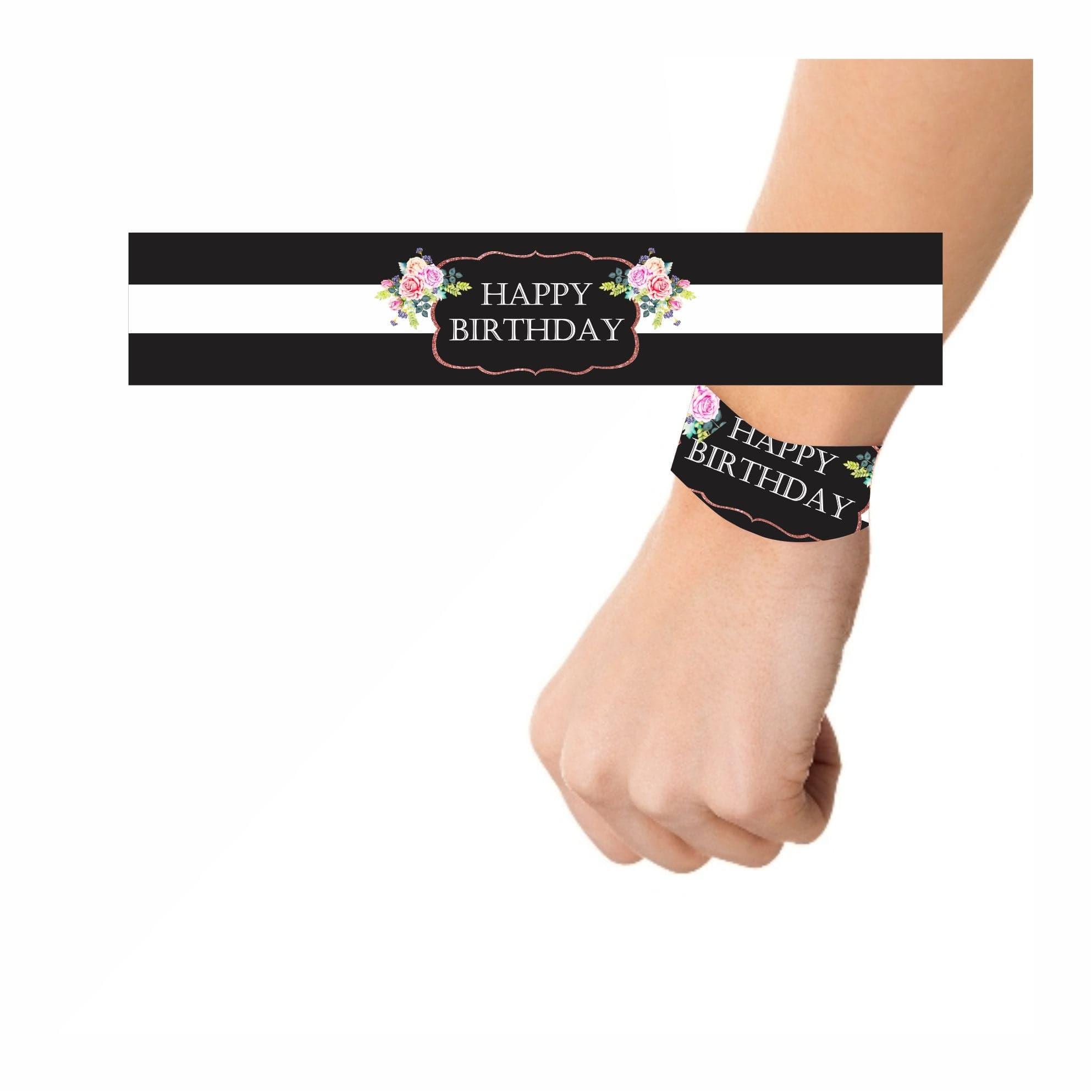 Pink and Black 30th Birthday Theme Wrist Bands - Pack of 10 THEME PARTIES Pretty UR Party