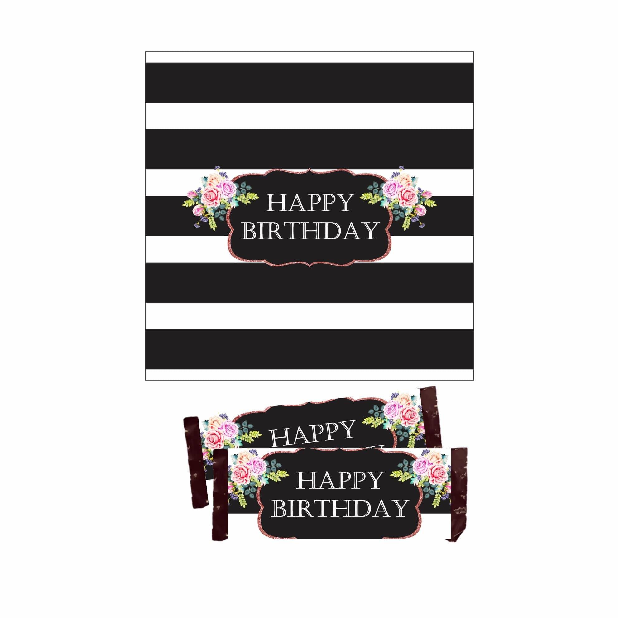 Pink and Black 30th Birthday Theme Chocolate Wrappers THEME PARTIES Pretty UR Party