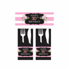 Pink and Black 30th Birthday Theme Napkin Rings THEME PARTIES Pretty UR Party
