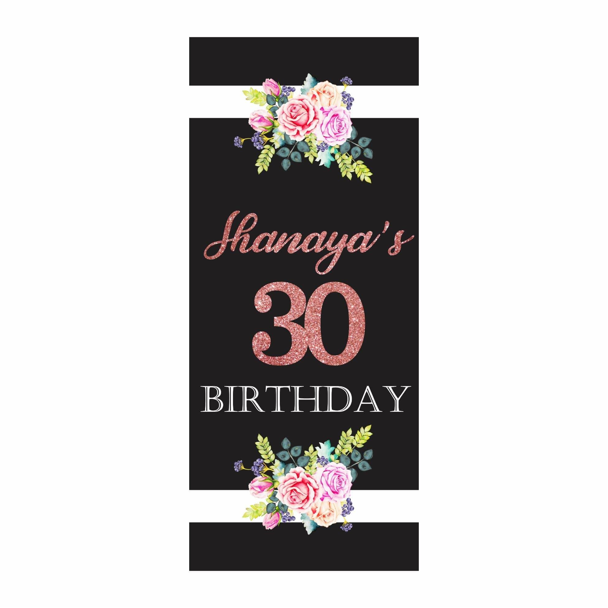 Pink and Black 30th Birthday Theme Door Banner THEME PARTIES Pretty UR Party